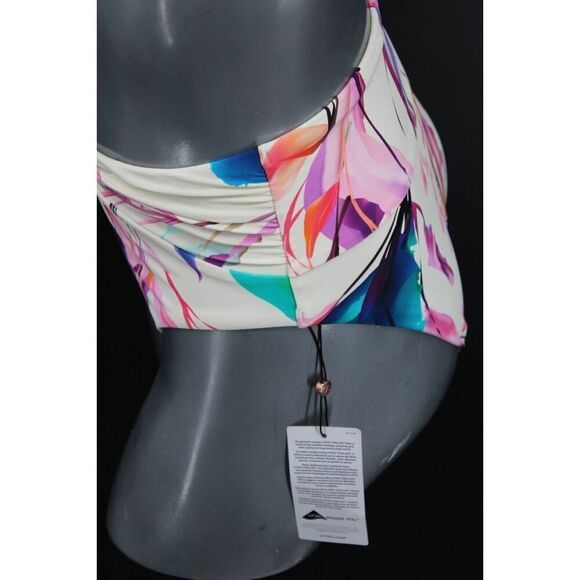 CALIA Women's Shirred V Front High Rise Swim Bottom, Floral XS - Picture 3 of 11